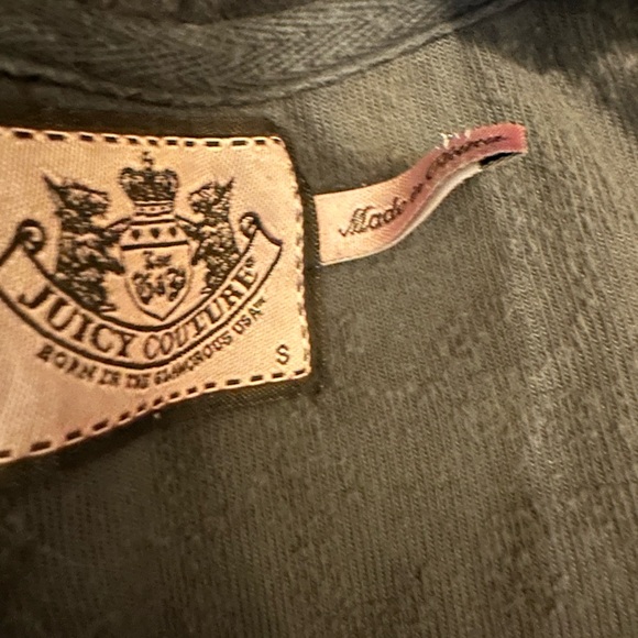 Juicy Couture Charcoal Gray Gothic Velour Zip Hoodie - Picture 5 of 6